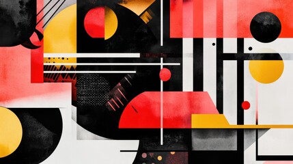 Poster - Bold geometric design with colorful polygon shapes in a dynamic and modern abstract layout