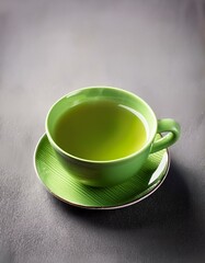 Canvas Print - cup of green tea, AI generated