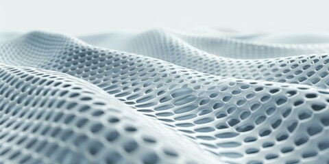Abstract White Mesh Wave Pattern: Futuristic Geometric Background