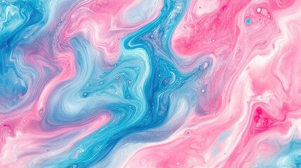 Poster - Gradient texture with fluid pink and blue tones, soft wavy transitions perfect for psychedelic design
