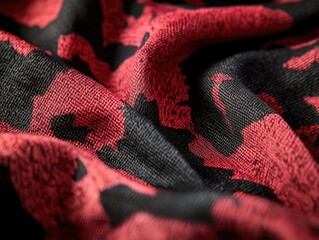 Wall Mural - Close-up of red and black scarf