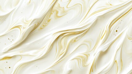 Fototapete - Soft wavy yellow cream texture with glossy finish, perfect for skincare product backgrounds
