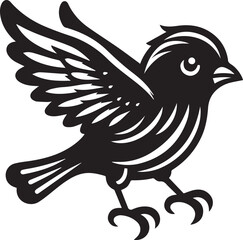 Minimalist black and white bird vector design perfect for logos, illustrations, and creative projects. Clean lines and simple design make it versatile for various digital and print applications.