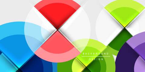 Fototapete - Techno circles and semi circles. Vector Illustration For Wallpaper, Banner, Background, Card, Book Illustration, landing page