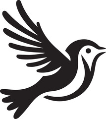 Minimalist black and white bird vector design perfect for logos, illustrations, and creative projects. Clean lines and simple design make it versatile for various digital and print applications.