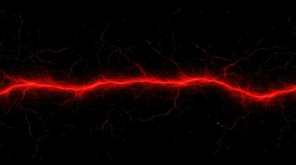 Poster - Red Electric Lightning Effect on a Dark Background for Visual Impact