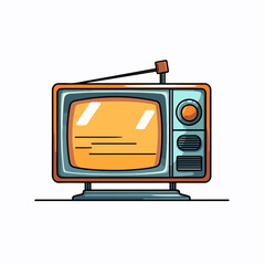 Wall Mural - cartoon television line vector illustration for graphic design projects