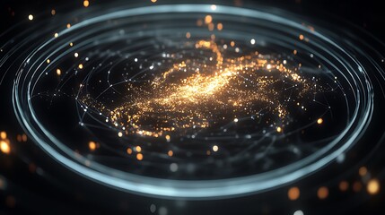 Poster - A holographic map of the universe with different galaxies highlighted 