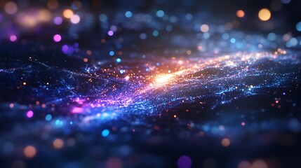 Poster - A holographic map of the universe with different galaxies highlighted 