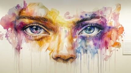 Poster - The watercolor stains on the board speak to the artist emotional connection to their work. Each streak of color represents a moment of inspiration,