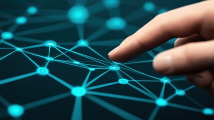 Poster - Futuristic Touch on Digital Technology Network Connection Points