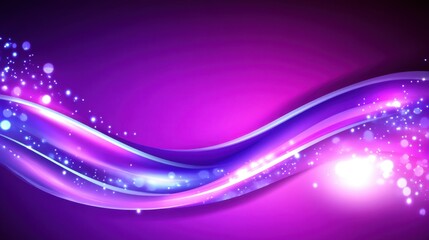Poster - Vibrant Purple Wave with Sparkles and Light Effects Background