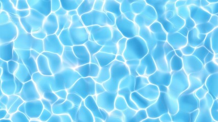 Poster - Close-up view of a blue pool with ripples and sun reflections, creating a mesmerizing pattern on the water's surface