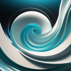 Poster - Swirling Abstract Design With Shades of Blue and White, Creating a Dynamic and Fluid Visual Effect in Modern Art