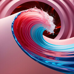 Poster - Dynamic Wave of Vibrant Colors Showcases Movement and Fluidity in Abstract Art Composition