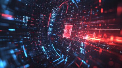 Poster - Internet connection world map with neon light effects, Internet, business, technology and network concept background with glowing effects, Advanced data visualization applied to technological design.