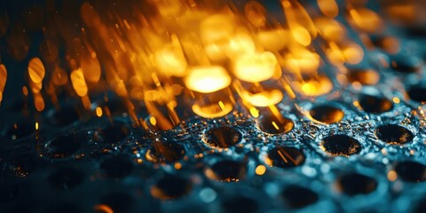 Poster - Close up of a metal surface with a lot of holes