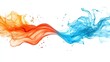 © Sumet - Vibrant Swirling Smoke Flow with Orange and Blue Colors isolated on White Background for Creative Design Projects