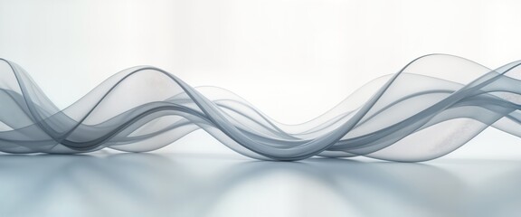 Poster - Abstract design with smooth flowing curves, waves. Grey, white colors create modern, dynamic effect. Graphic design suitable for backgrounds websites templates, covers for clean, modern style.