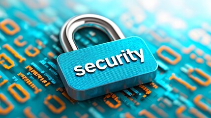 Poster - a padlock with the word 