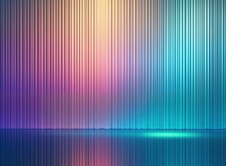 Aufkleber - Vibrant colorful ribbed background with gradient colors, light effects. Neon colors like pink, green, blue, yellow, purple, violet create dynamic wave pattern. Ribbed texture resembles reeded glass