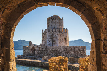 Wall Mural - In the ruins of Methoni Castle in Greece