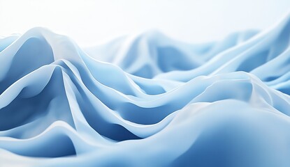 Poster - Abstract Blue Waves Flowing Seamlessly, Creating a Calming Visual Experience with Soft, Gentle Undulations, Evoking Serenity and Tranquility.