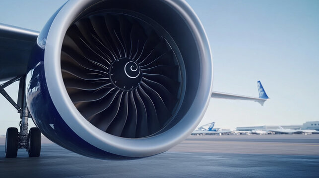 airplane engine close up turbine jet aviation travel