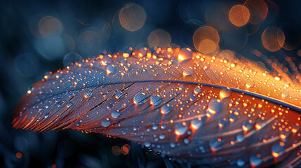 Wall Mural - Macro Shot of Feathers - The delicate, fine textures and colors of a feather