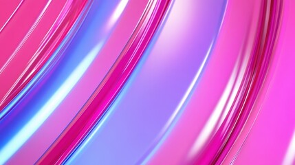 Poster - Colorful Abstract Curved Waves with Reflective Surfaces and Light Effects