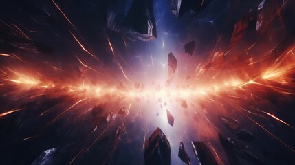 Wall Mural - Abstract Cosmic Rock Formation Glowing Energy Lines