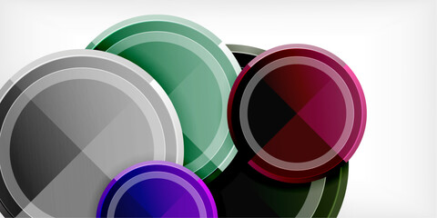 Fototapete - Minimal geometric abstract background. Circle triangle design