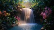 © อรุณ สตามัน - Majestic waterfall cascading through lush tropical jungle nature photography serene viewpoint