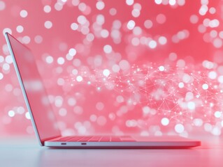 Poster - Celebrating International Shareware Day Global Connectivity with Laptop and Digital Network