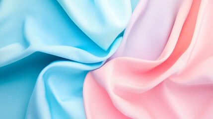 Wall Mural - a soft, flowing fabric in shades of blue and pink.