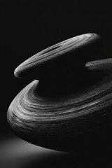 Poster - Monochrome Abstract Sculpture with Dynamic Lighting and Contrast