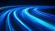 © vectorartificer - Abstract Blue Light Trails Speed Motion Technology Background
