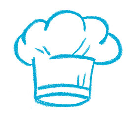 Wall Mural - chefs hat crayon chalk drawing vector