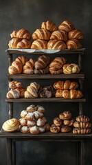 Canvas Print - A Tempting Array of Baked Goods on Wooden Shelves