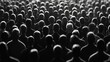 © vuang - Silhouettes of a large crowd in black and white