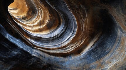 Poster - Swirling sandstone formations create a captivating display of colors and textures within Antelope Canyon. Sunlight streams in, enhancing the beauty of the canyon's unique shapes and patterns
