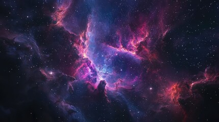 Wall Mural - a vibrant cosmic nebula in deep space.