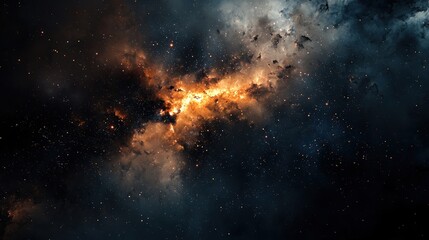 Wall Mural - vivid cosmic nebula with bright star clusters