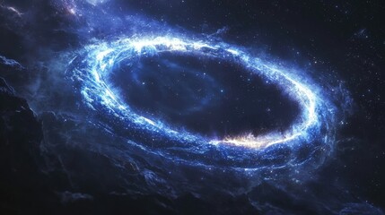 Wall Mural - stunning blue cosmic ring in deep space
