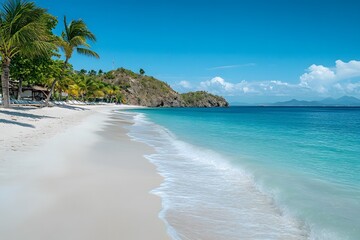 Tropical beach with palm trees