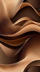 Poster - This captivating design showcases gentle waves and curves in warm brown hues, creating a soothing atmosphere ideal for modern interiors. The flowing lines evoke tranquility and style