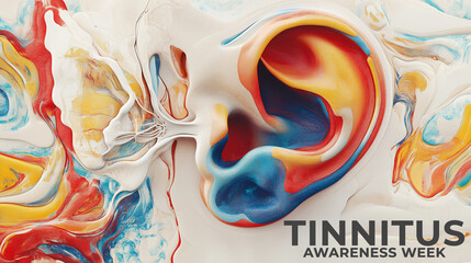Tinnitus Awareness Week. tinnitus concept illustration.