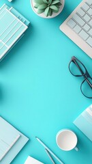 UI design flat design top view software development theme 3D render colored pastel