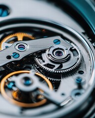 Poster - Intricate Details of Mechanical Watch Movement with Gears and Springs