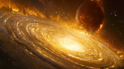 Wall Mural - abstract space background, universe with stars like swril